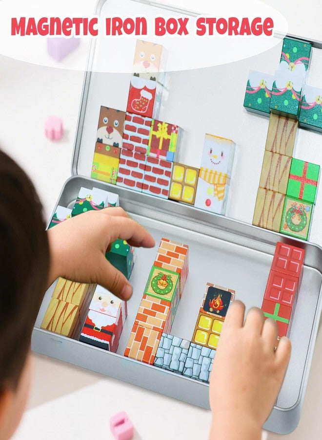 KEGOZ Magnetic Blocks Set, 45PCS Educational STEM Christmas Travel Building Toys for Kids 3+, Portable Magnetic Block with Metal Storage Box, Toddler Learning Toys for Boys Girls 4-8 Birthday Gift - Image 2